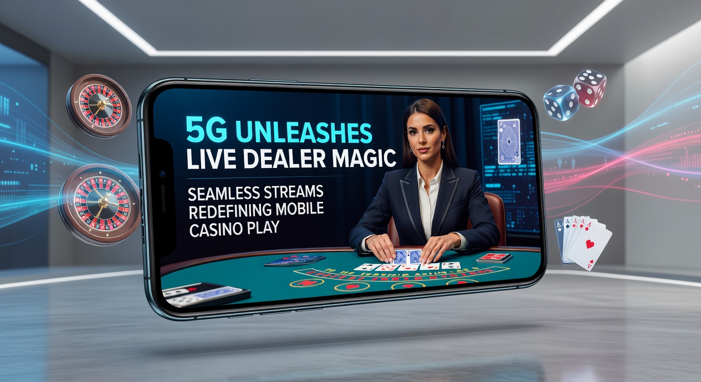 A vibrant live dealer roulette table streamed flawlessly on a mobile device via 5G, showing crystal-clear video and real-time interaction