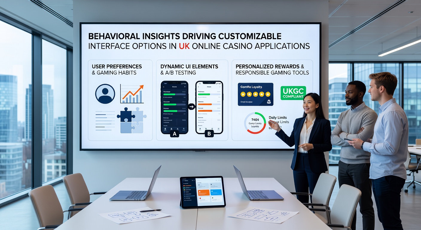 Close-up view of a mobile casino screen highlighting adaptive menu options and personalised colour schemes based on user behaviour