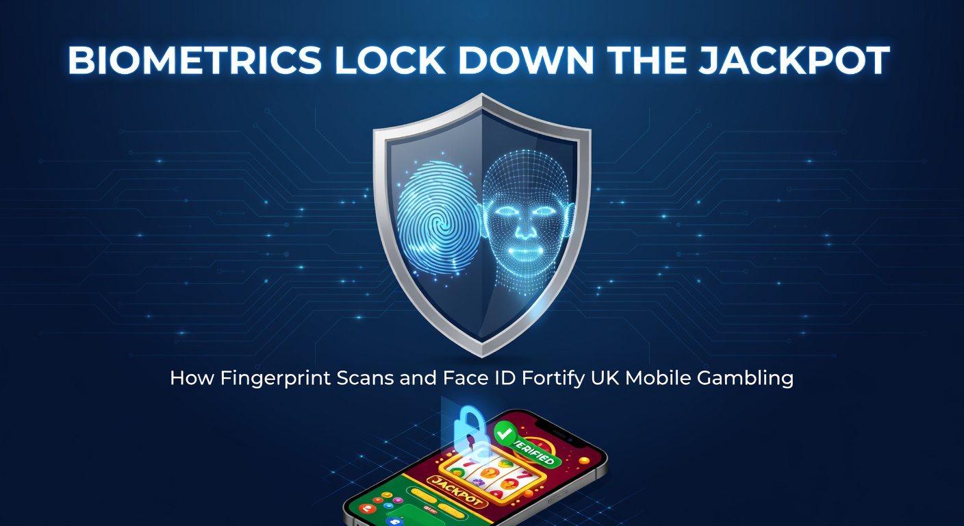 Close-up of a smartphone displaying a fingerprint scanner interface during a mobile gambling session, highlighting secure biometric authentication