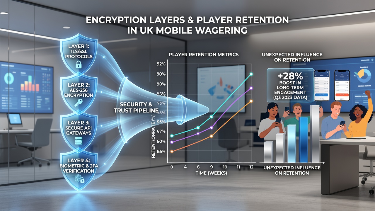 Data charts illustrating retention trends tied to encryption adoption in mobile platforms