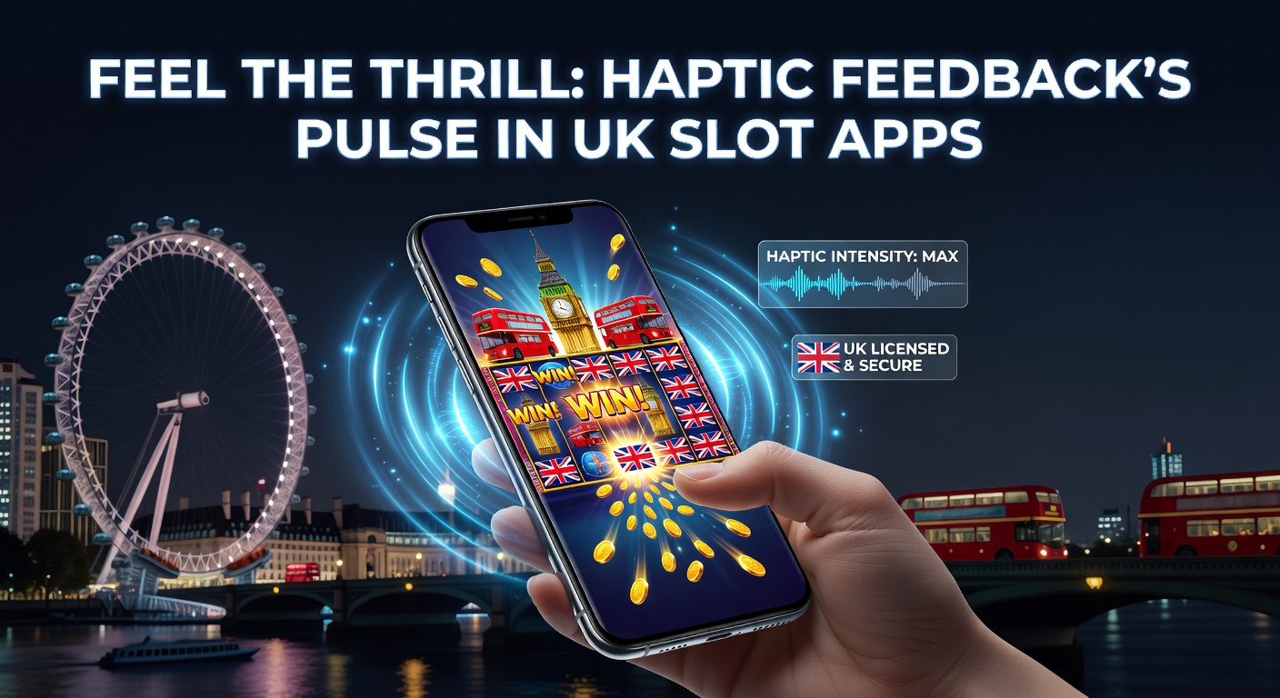 Smartphone screen displaying a vibrant slot machine spin with subtle vibration waves emanating from the device, illustrating haptic feedback in action during a big win