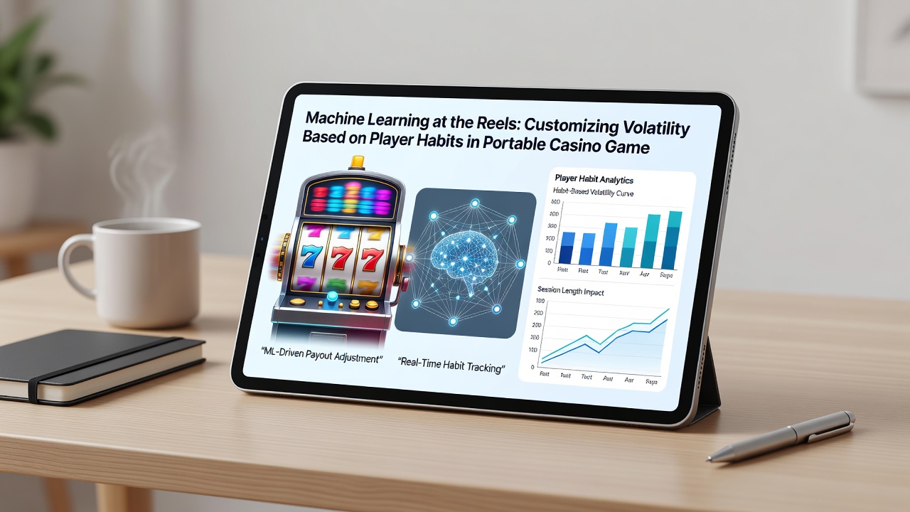 Data visualization of machine learning model adjusting slot volatility parameters based on player habit clusters