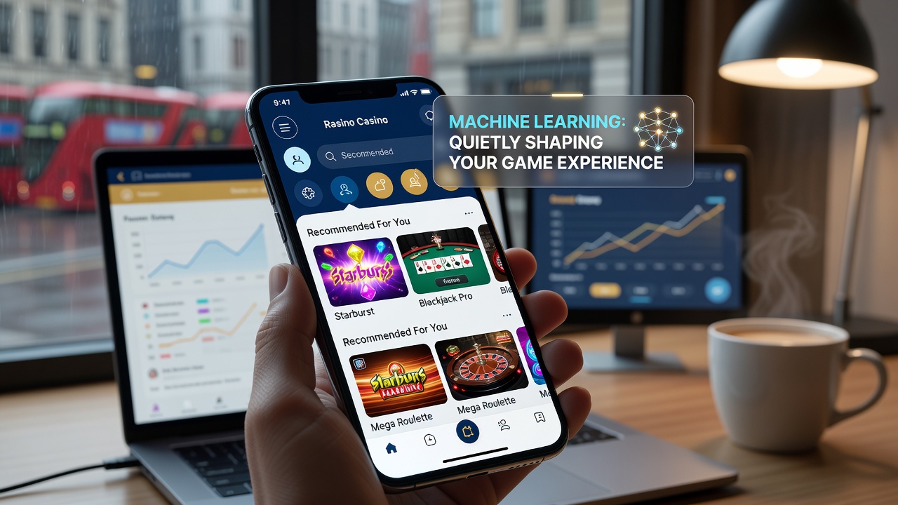 Data visualization of machine learning model analyzing player behavior patterns in a UK casino app dashboard