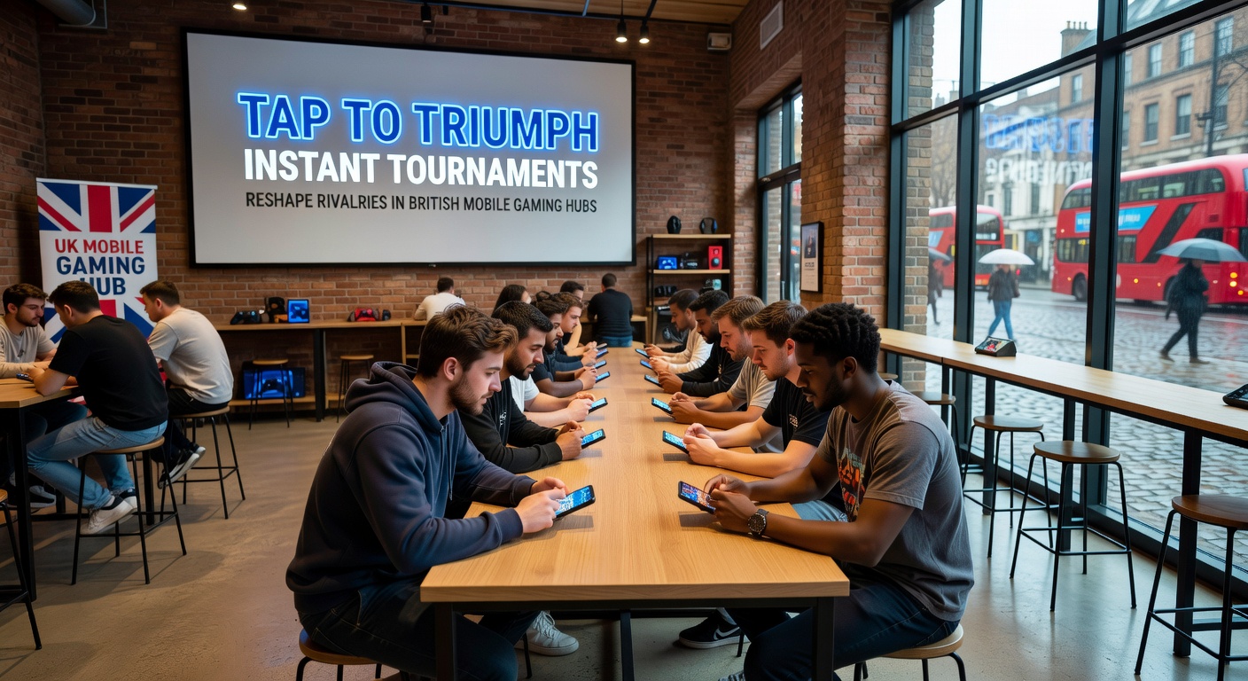 Thrilling moment as mobile gamers tap into an instant tournament, sparking rivalries across British gaming hubs