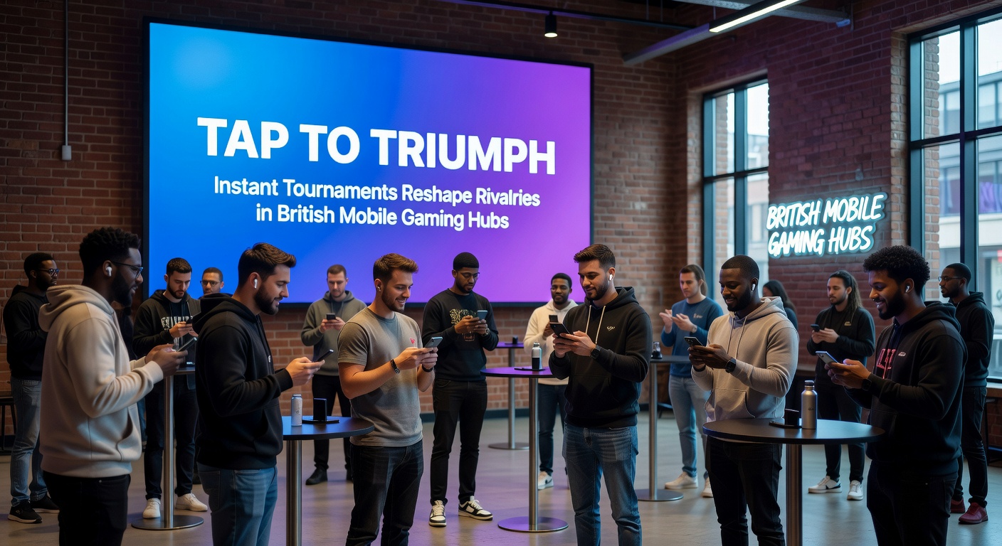 Crowdsourced leaderboards light up screens in Manchester's mobile gaming hub during a peak instant tournament