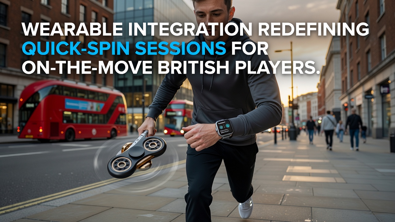 Smartwatch displaying quick spin casino interface for British players on the move